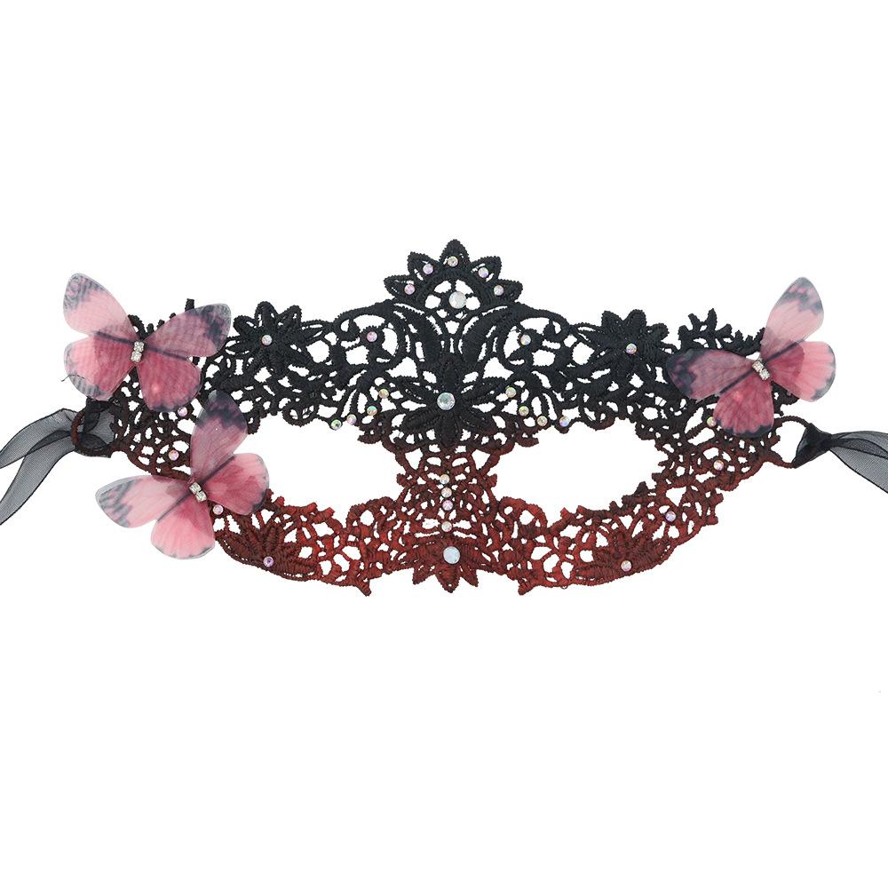1pc Butterfly Gradient Color Sexy Ball Half Face Mask Makeup Party Eye Mask Lace Hollow Face Mask