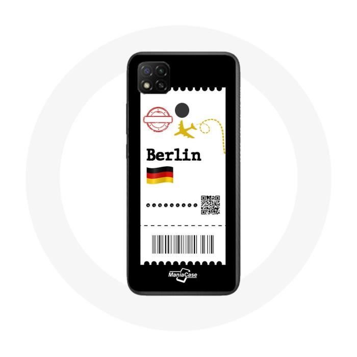Coque - Xiaomi - Redmi 9C - Billet d'avion Berlin - Souple - Protection Synthétique