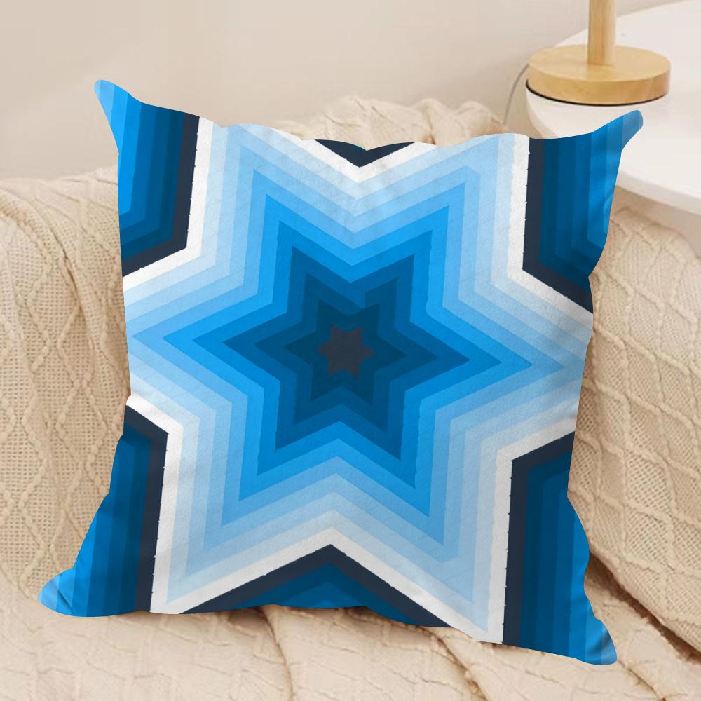 Blue diamond pattern Cushion Cover Soft Plush Fabric DoubleSided Printed Cushion Covers for All Seasons Modern HomeDecor Gift