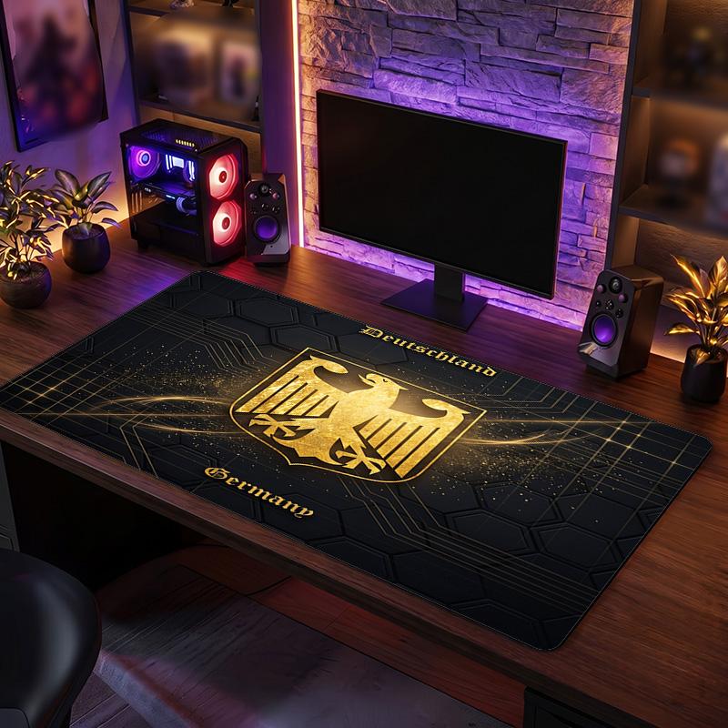 Germany Football Crest Mouse Pad, Extended Non Slip Rubber Desk Mat for Gaming Office Laptop Fan Gift