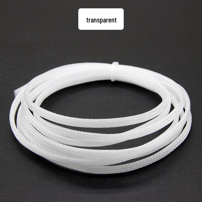 PET Braided Expandable 3mm Snakeskin Mesh Audio Cable Sleeve, Nylon Shockproof, 5 Meters