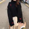 Women's High Collar Loose Sweater - 2024 Autumn/Winter Korean Style Pullover