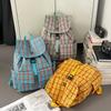 Vintage Plaid Men's Backpack Student Backpack Color Block Women's Schoolbag