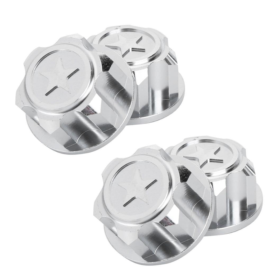 4pcs Aluminum Alloy Wheel Hub   Cover Accessory Fit for   X Maxx 1Celsius10 RC Car(Black )