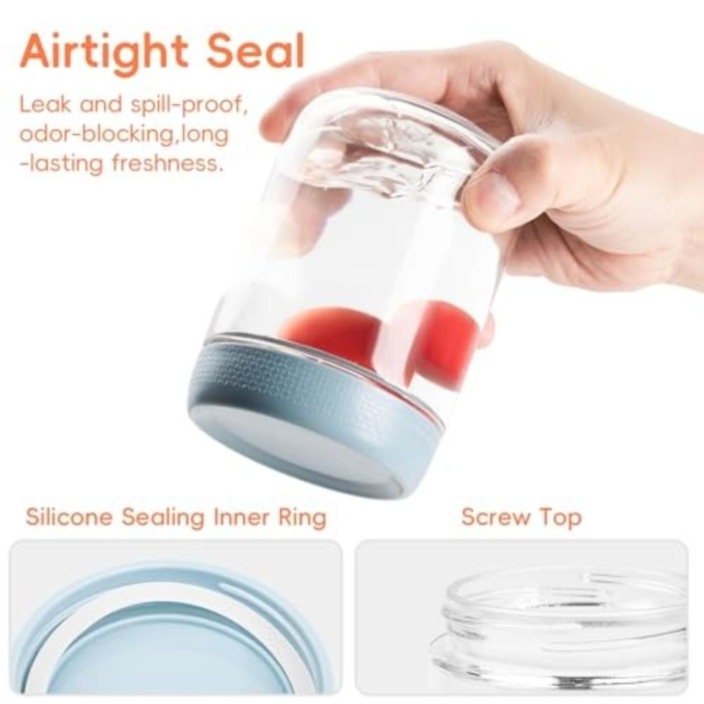 4/6pcs Airtight Lids Oats Containers Wide Mouth Meal Prep Jars New Food Storage Bottle Kitchen Use