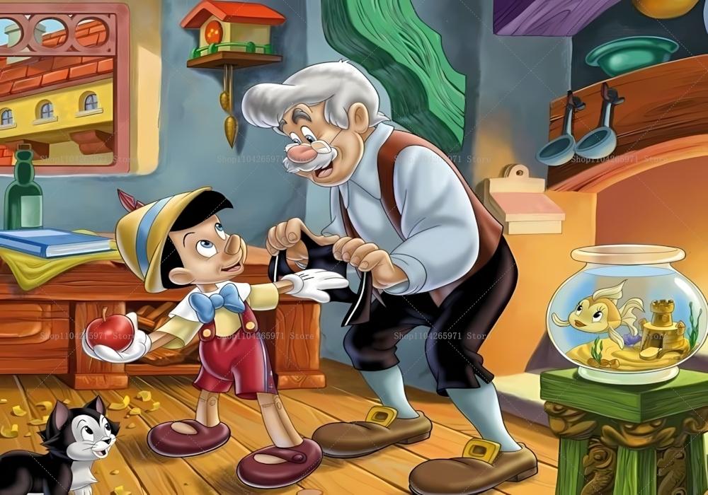 Kids Birthday Party Backdrop Disney Pinocchio Classic Wooden Puppet Baby Shower Banner Studio Photography Background Supplies