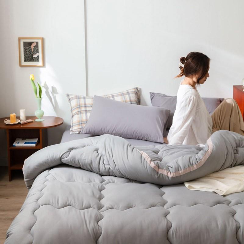 Japanese Style Quilted Comforter Washed Cotton Thick Warm Fiber Duvet All Season