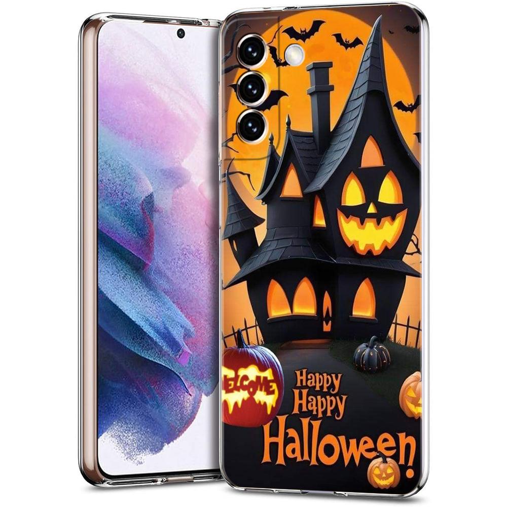 

Transparent Phone Case Cover for Samsung Galaxy S25 S24 S23 S22 S20 S21 FE Ultra S24 S23 S10 S10E Plus Halloween Style Pattern for Samsung S25