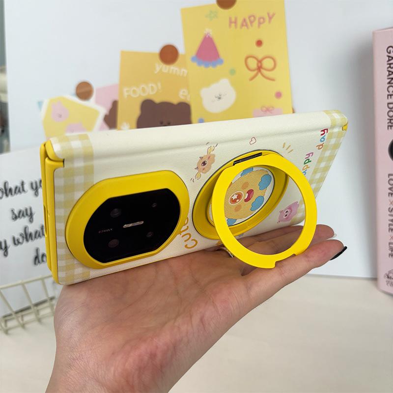 Suitable for Huawei MateX7 skin cartoon mobile phone case, the new X6 rotating bracket, the central axis magnetic case film is integrated