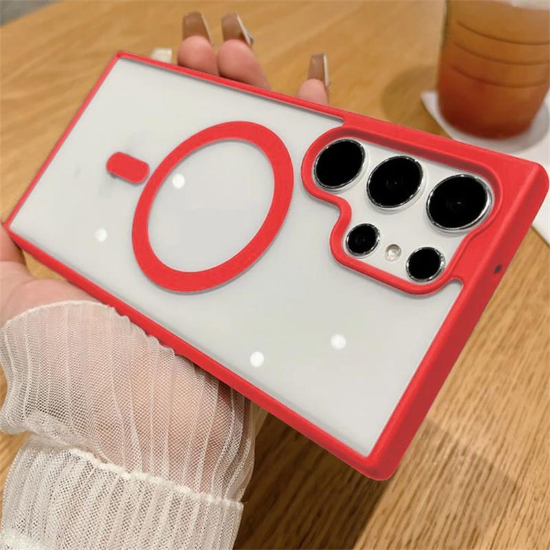 Magnetic For Magsafe Phone Case For Samsung Galaxy S25 S22 Ultra Plus Wireless Charge Cases For Samsung S24 S23 Ultra Plus Cover