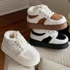 Fashion Winter Cotton Shoes for Women, Fashionable Fleece Warm Sports Shoes, Anti Slip Retro Lamb Wool Bread Shoes, Casual Board Shoes