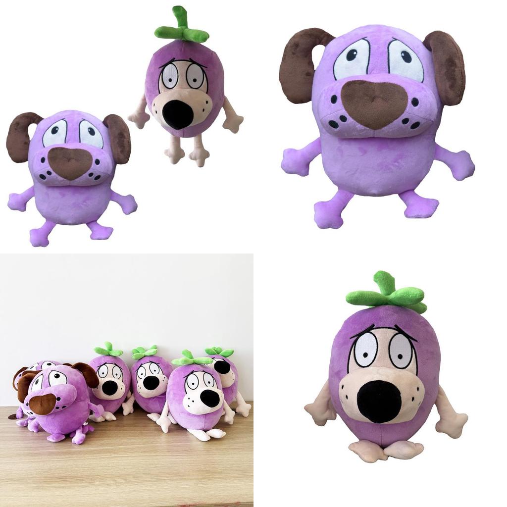 Eggplant Courage Plush Dog Stuffed Animal With Soft Short Plush For Kids Gift