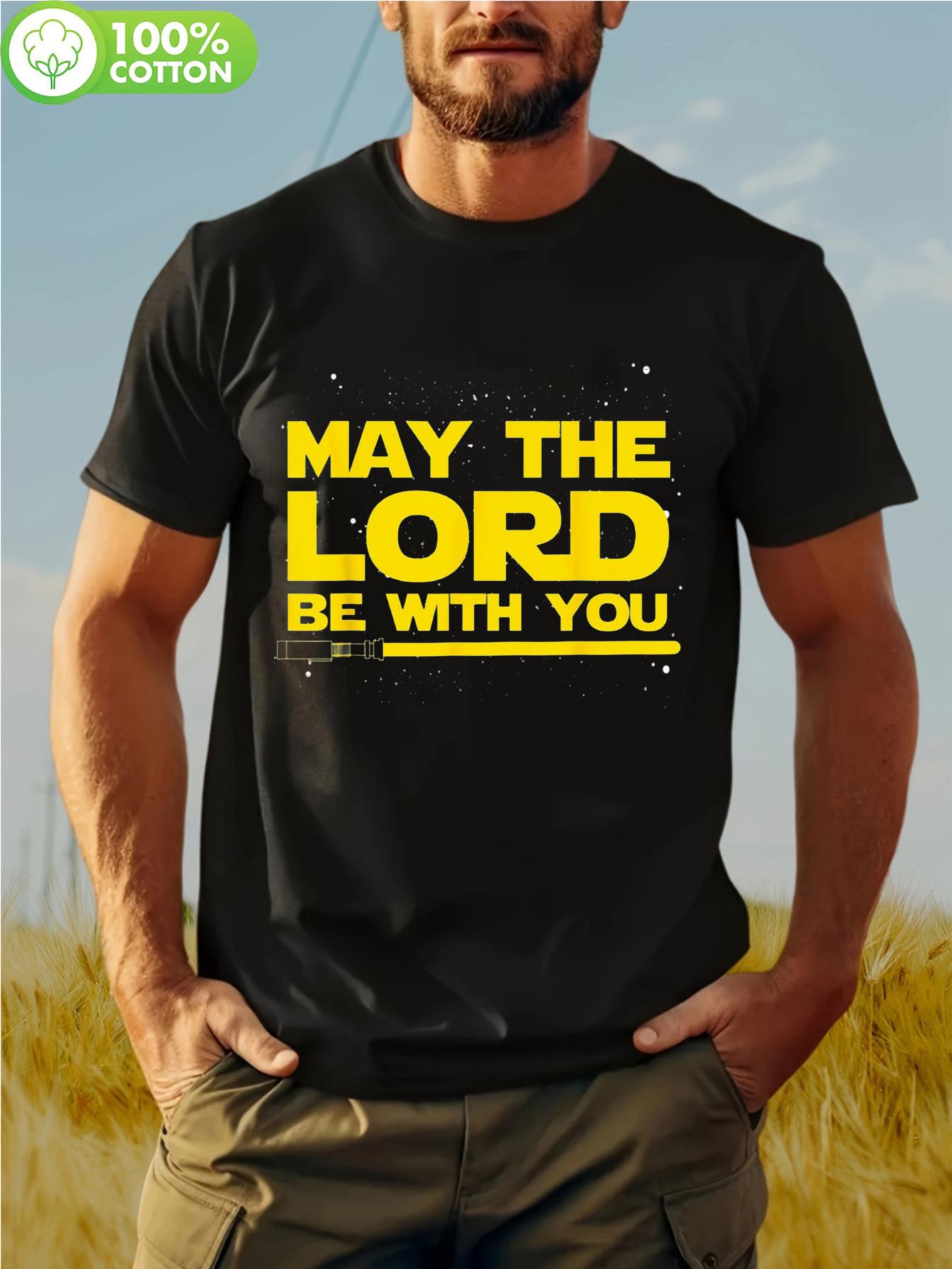 May The Lord Be with You Tshirt - Bold Yellow Graphic Pri... XXXXL