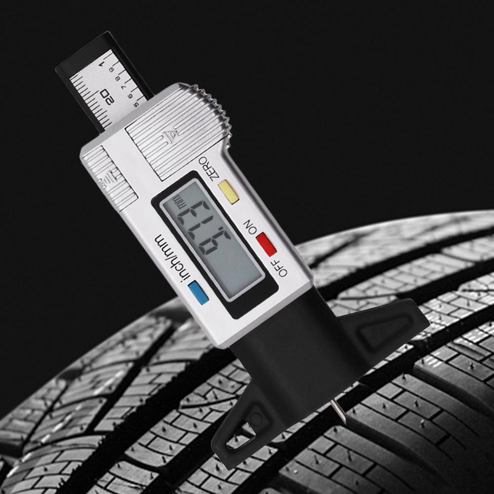 Digital Tread Depth Gauge Battery Operated Digital Tyre Depth Gauge 25mm Thickness Gauge High Precision Measuring Depth Caliper