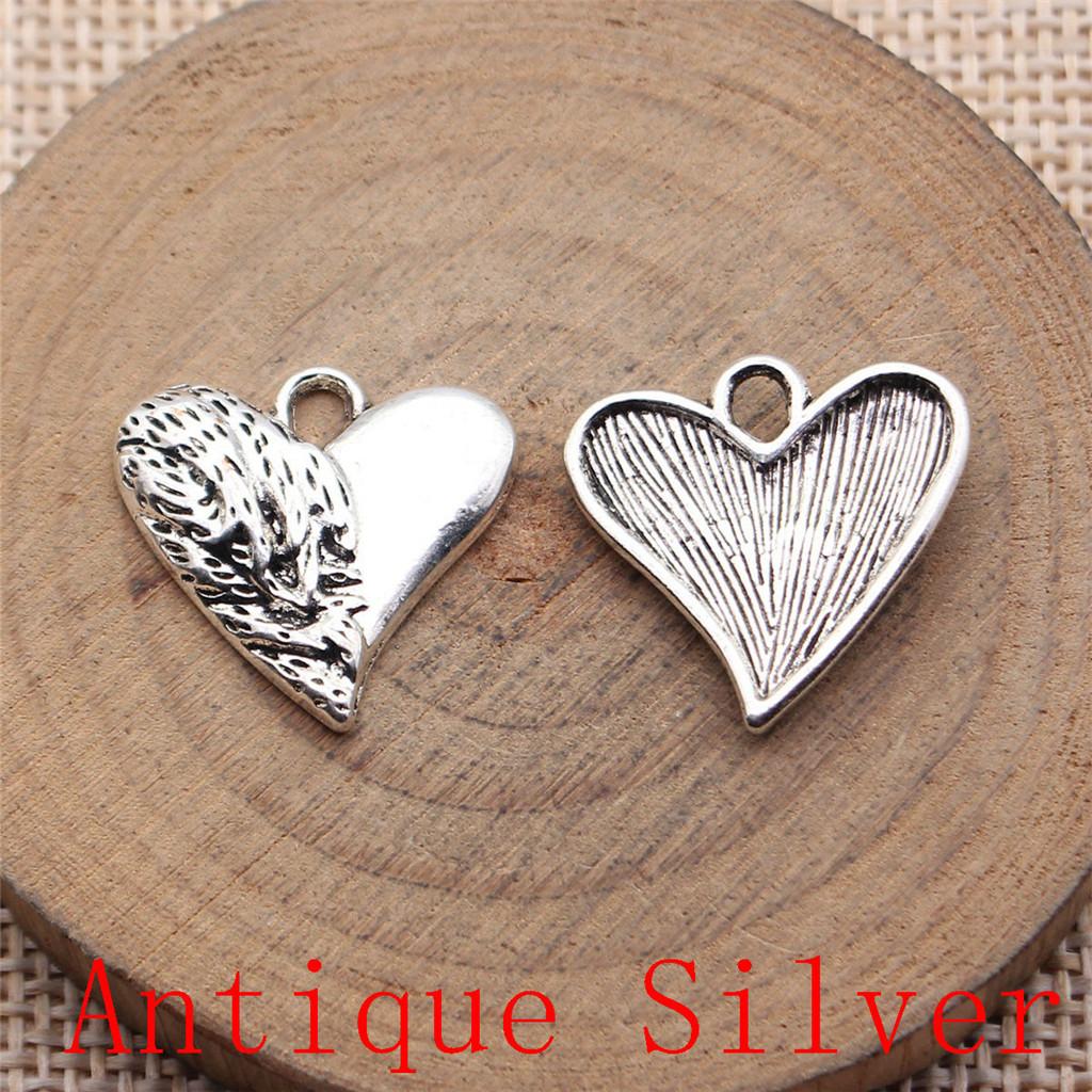 Big Heart Shaped Charms Pendant For Bracelet Necklace Jewelry Making Craft Findings