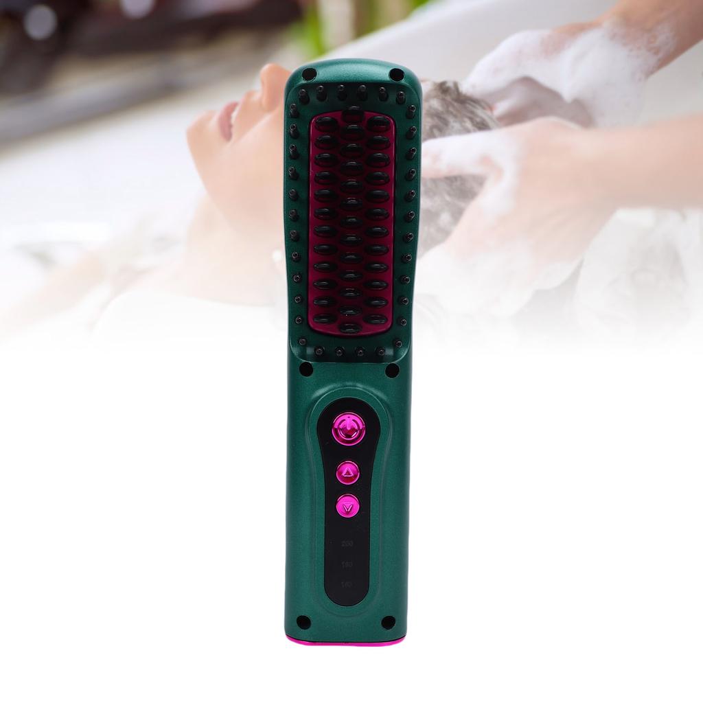 Cordless Hair Straightener Brush Hot Brush Hair Straightener Curler USB Rechargeable for All Hair Type