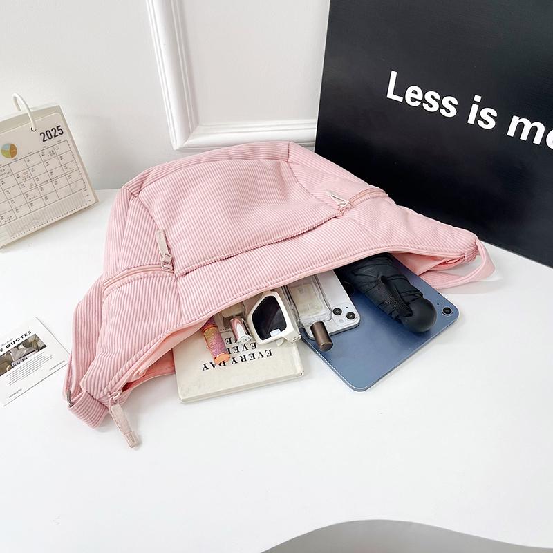 Hobo Bag Women's Large Capacity Shoulder Bag Commuter Corduroy Bag Student Class Crossbody Bag