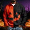 Men's Long Sleeve Sweatshirt with Halloween Print for Casual Wear