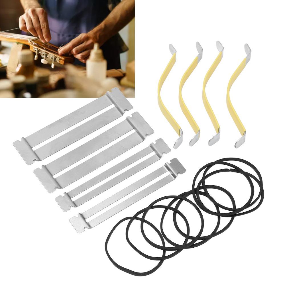 Silver Guitar String Spreader Metal+Rubber Band Fret Polishing Tool Fingerboard Guards For Guitar
