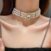 B1108 European and American Retro Multi-layer Pearl Rhinestone Bracelet, French Temperament Elegant Court Style Simple Fashion Necklace
