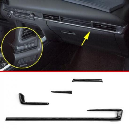 Carbon Fiber 4X Console Dashboard Air Vent Stripe Trim For Mazda CX-30 2020-2022