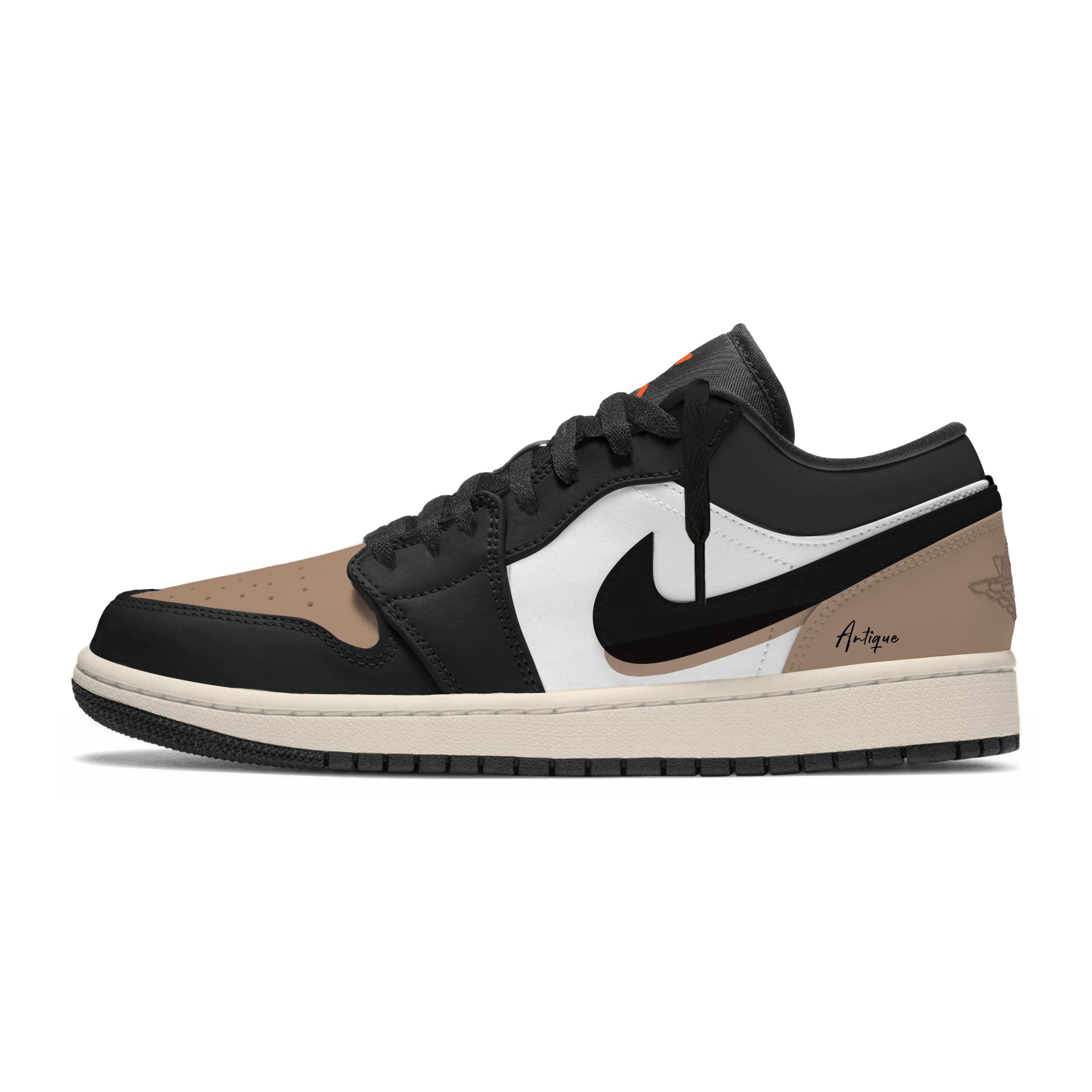 

Jordan Air Jordan 1 Banyan Leaf 1.0 Cushioning, Wear Resistant Low top Skateboard Shoes Women s Light Brown 553560-081(Team858-1.0) 36