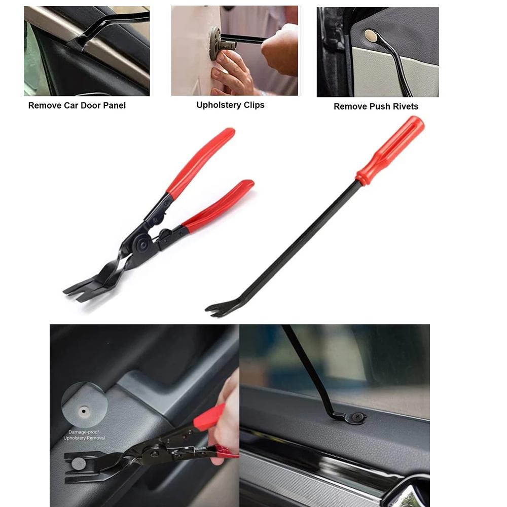 Car Door Nail Puller Fastener Jaw Screwdriver Set Clip Pliers Tool Dashboards Interior Removal Modification Installation Tools