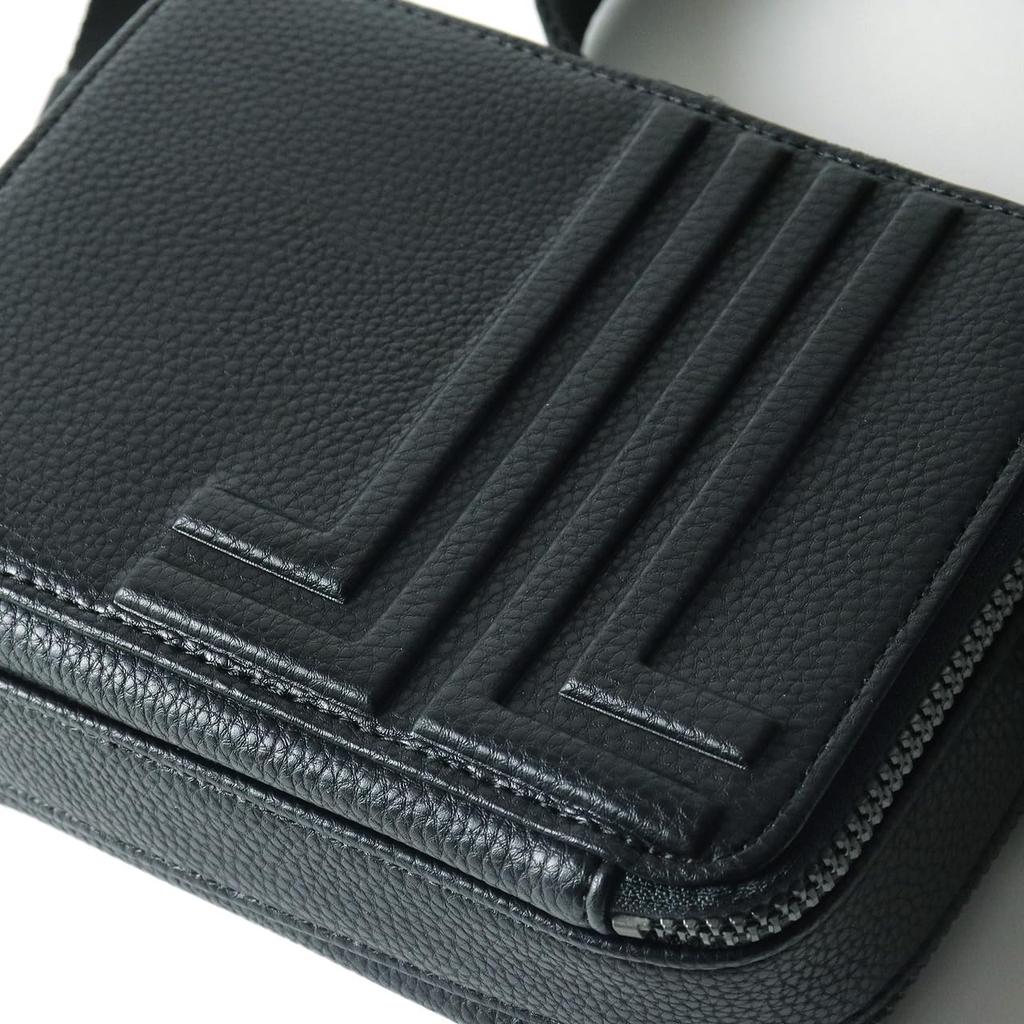 Lanvin en Bleu Tumble Shoulder Bag for Men, Double Size, No. 512122, Black