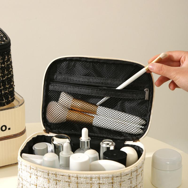 Kosmetiktasche Große Kapazität Tragbare Handtasche Gewebte Kosmetik Make-up Pinsel Aufbewahrung Haushalt Reise Waschtasche