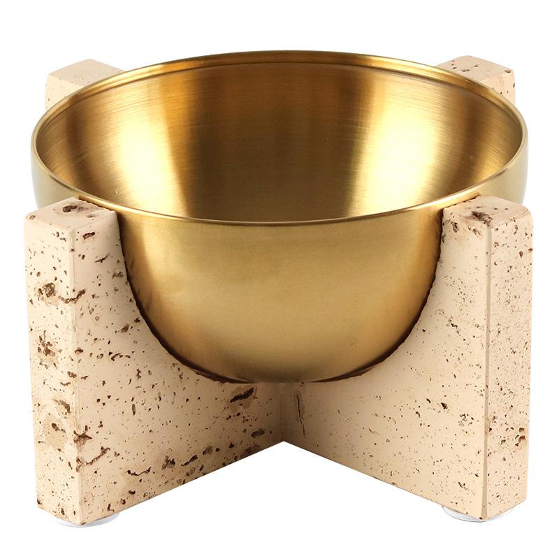 

Современная легкая роскошная металлическая тарелка для фруктов с имитацией травертина, дизайнерская в скандинавском стиле для гостиной, столовой, журнального столика, аксессуаров для фруктовых тарелок