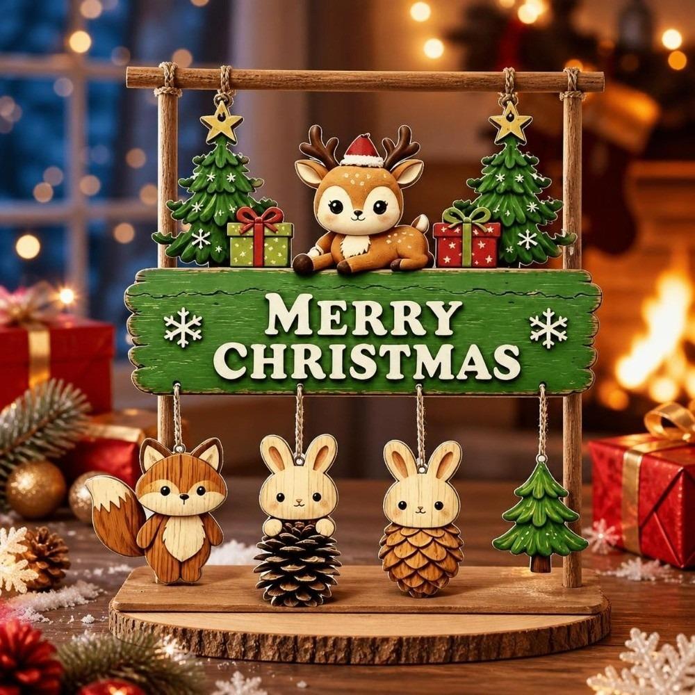 Reindeer Christmas Door Hanging Santa Claus Xmas Wall-mounted Pendants  Wall Decor