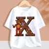 Fnafs Children T-shirt Five Nights At Freddys Letter Tee Top Round Collar Clothing Kawaii Summer Short Sleeve Kids Clothes Gift