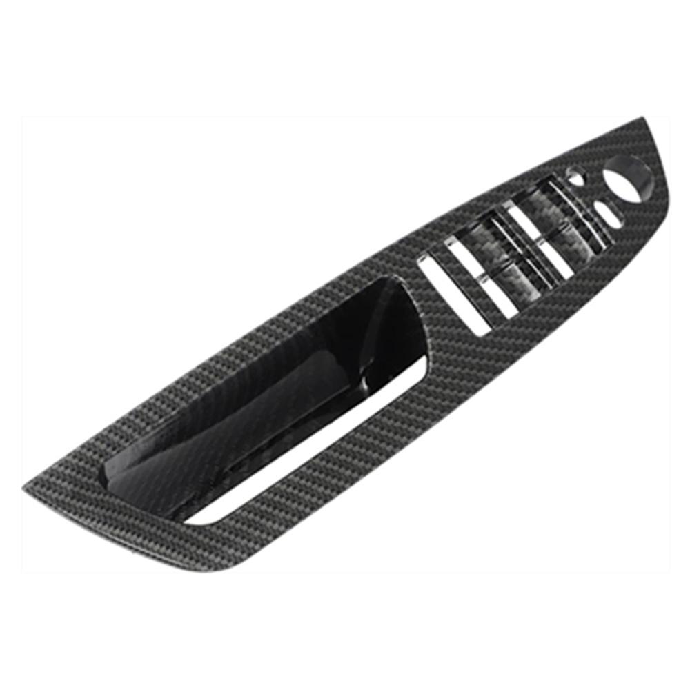 4x Carbon Fiber ABS Door Switch Panel Pull Handle Trim Kit For BMW X5 X6 E70 E71
