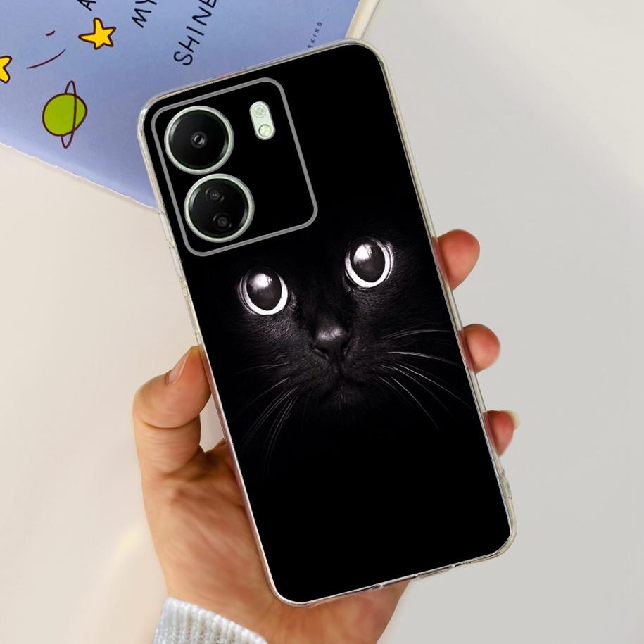 For Xiaomi POCO C65 Case Transparent Silicone Soft TPU Phone Cover For Xiaomi Mi Poco C65 Protective Bumper PocoC65 Flower Funda