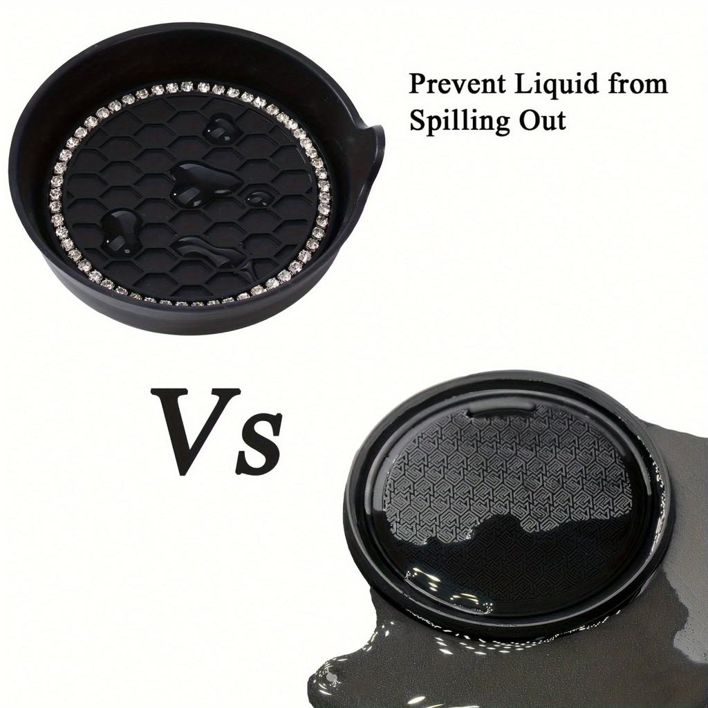 Car Cup Coaster - Universal Non-Slip Cup Holders With Crystal Rhinestones For Car Interior Accessories