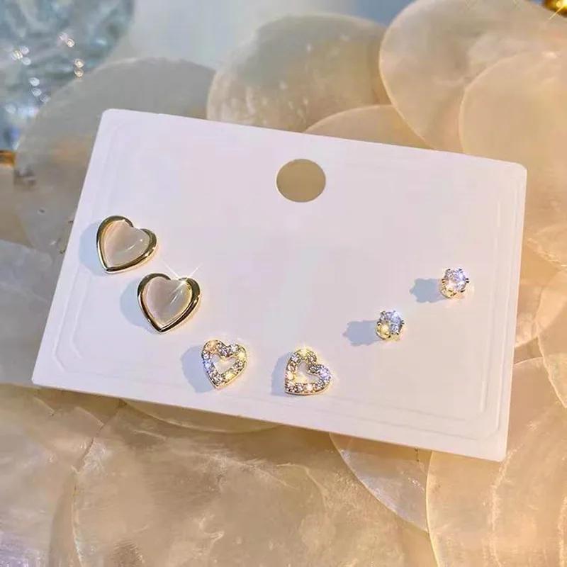 Korean Version Of The Hot Sale Af Aweek Earrings Set 7 Pairs Of Simple And Sweet Earrings Set Combination Of Week Zircon Gifts