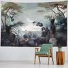 Coconut Tree Sunrise Tapestry Retro Sea View Oil Painting Art Wall Hanging Home Decoration Hippie Wall Background Poster