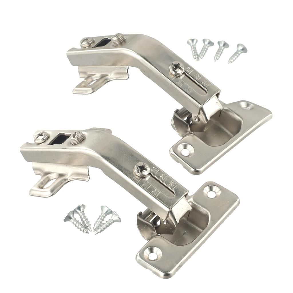 2pcs Corner Cabinet Door Hinges Combination with 135 Degree Plate and Screws Set for Kitchen Cabinets and Closets