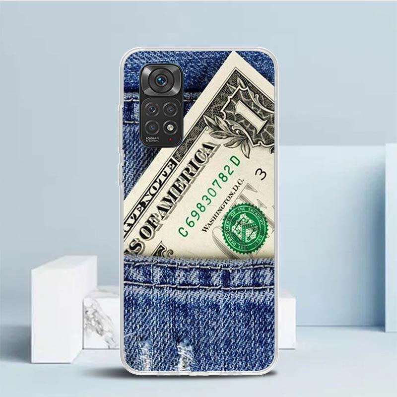 Banknote Dollar Cash Money Phone Case For Xiaomi Redmi Note 15 14 14S 13 12S 12 Pro Plus 11S 11 11T 11E 10S 10 + Soft TPU Back C