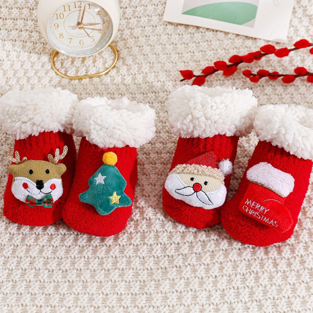Anti Slip Newborn Floor Sock Soft New Year Toddler Socks Christmas Baby Socks  0-3 Years