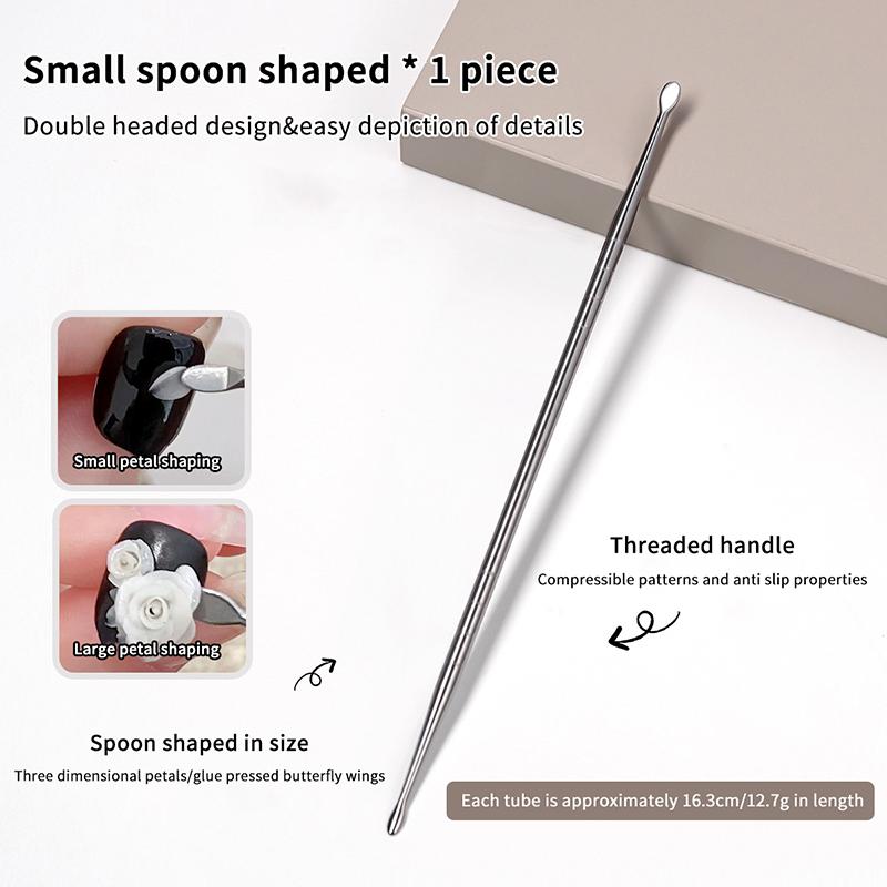 

Металлический двухсторонний стержень для лепки ногтей, палочка для удаления удлиняющего клея, шпатель для удаления геля, инструмент для снятия гель-лака погружением