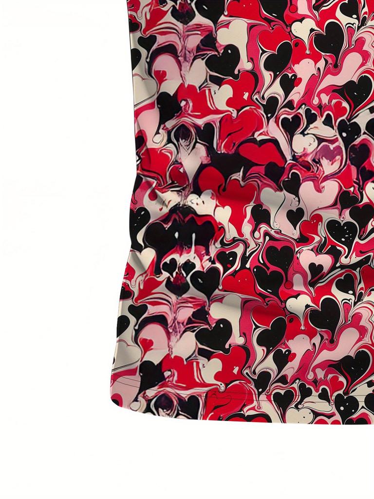 Men'S Short-Sleeve Polo Shirt with Flat Digital Print Pattern - No Texture