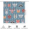 Animal Print Shower Curtain Fabric Decorative Home Bathroom Waterproof Liner Set For Kids Bathrooms Blue Color With Multiple Ani