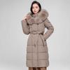 Women's long cotton-padded clothing winter new large fur collar cotton-padded jacket slim-fitting hooded fur collar thickened jacket thickened cotton