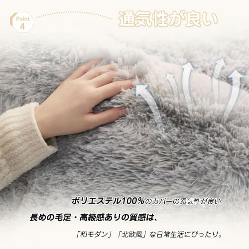 AYO Rug, Carpet, Shag Rug, Thick, Washable, Memory Foam Rug, Living Room Rug, Nordic Style, Fluffy, Non-Slip, All Season (Light Gray, 200*300cm)