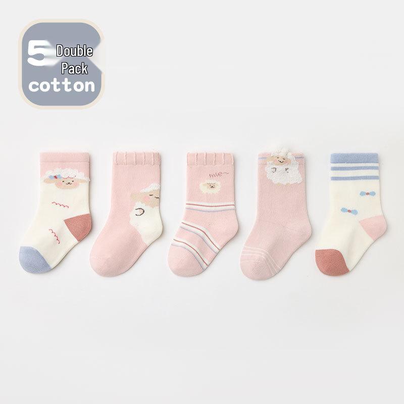 25 Cartoon Rabbit Baby Socks - Autumn Collection, Antibacterial Cotton, Seamless & Breathable with Loose Cuff