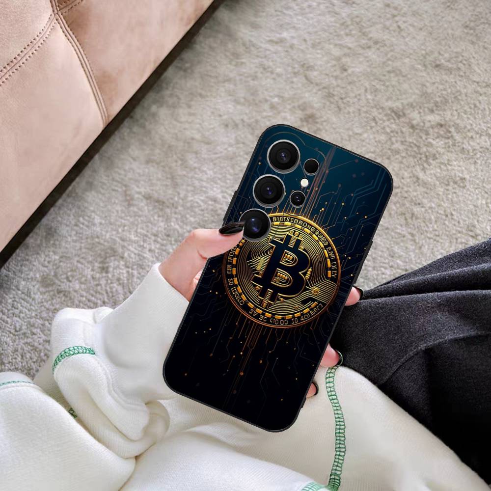 Luxury B-Bitcoin Phone Case For Samsung S 24 Fe 25 Ultra Plus 20 Lite 21 30 22 23 24 22 Ultra 5G Fundas