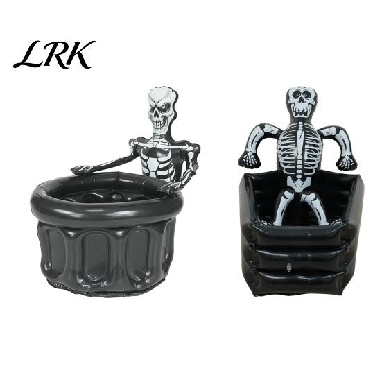 Snack And Candy Storage Bucket Inflatable Skull Ice Bucket, Halloween Party Drink Tub, Skeleton Waterproof Beer Cooler for Decor, Beverage Outdoor