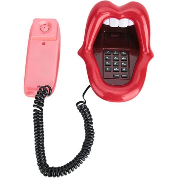 Téléphone Fixe - GENERIC - Rouge - Design Moderne - Qualité Sonore Claire - Filaire