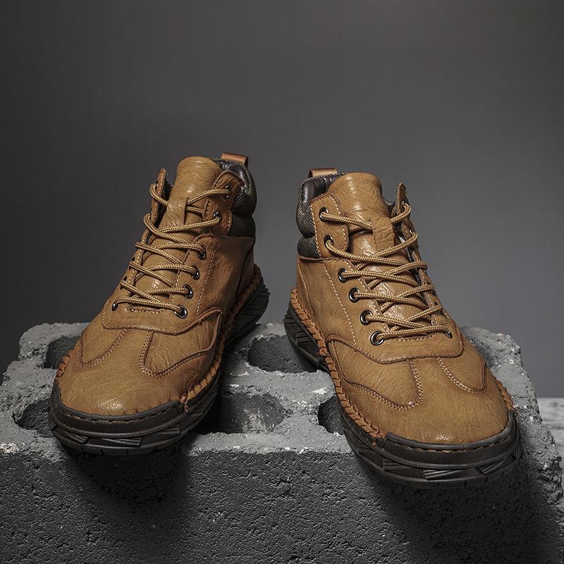 Pánské Ručně vyráběné Neformální boty Venkovní vysoké boty Gumová podešev Velká velikost Pánské boty 38-48